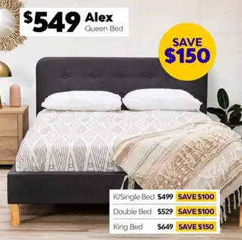 ComfortStyle Furniture & Bedding Alex Queen Bed offer