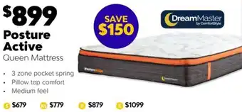 ComfortStyle Furniture & Bedding Posture Active Queen Mattress offer