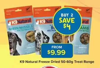 K9 Natural Freeze Dried 50-60g Treat Range