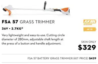 STIHL FSA 57 GRASS TRIMMER offer