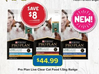 Pro Plan Live Clear Cat Food 1.5kg Range