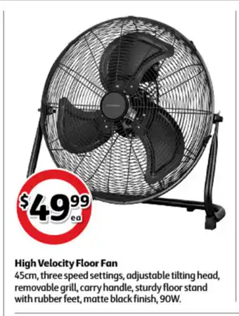 Coles High Velocity Floor Fan offer