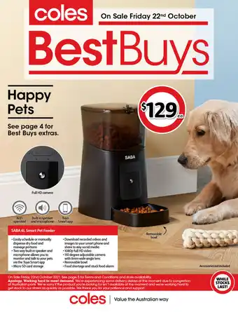 Coles Saba 6L Smart Pet Feeder offer