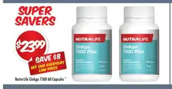 Chemist Outlet Nutra-Life Ginkgo 7500 60 Capsules offer
