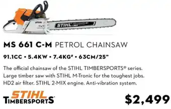 STIHL MS 661 C-M PETROL CHAINSAW offer