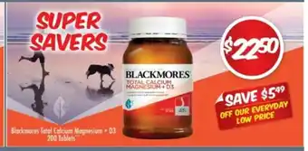 Blackmores Total Calcium Magnesium + D3 200 Tablets