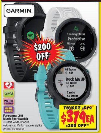 JB Hi-Fi Forerunner 245 Music Sportswatch offer