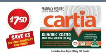 Cartia Low Dose Asprin 100mg 168 Tablets