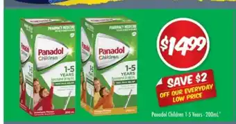 Chemist Outlet Panadol Children 1-5 Years 200ml offer