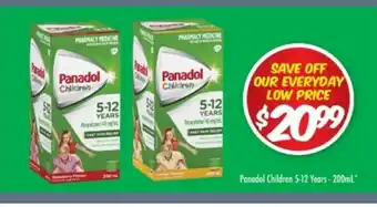 Chemist Outlet Panadol Children 5-12 Years 200ml offer
