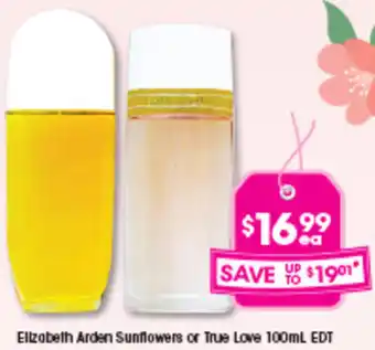 Good Price Pharmacy Elizabeth Arden Sunflowers or True Love 100ml EDT offer