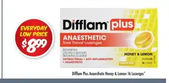 Chemist Outlet Difflam Plus Anaesthetic Honey & Lemon 16 Lozenges offer