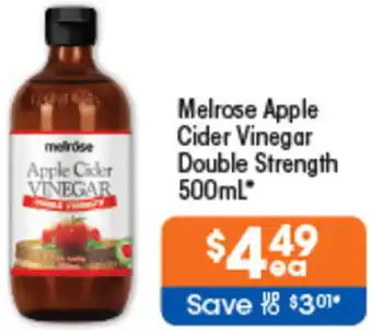 Good Price Pharmacy Melrose Apple Cider Vinegar Double Strength 500mL offer