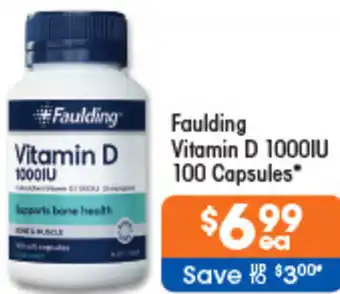 Good Price Pharmacy Faulding Vitamin D 1000IU 100 Capsules offer