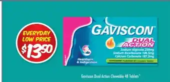 Gaviscon Dual Action Chewable 48 Tablets