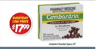 Combantrin Chocolate Sqaures 24"