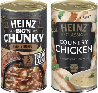 IGA Heinz Classic or Big'N Chunky Canned Soup 520‑535g Selected Varieties offer