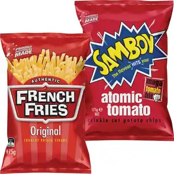 IGA French Fries or Samboy Chips 175g Selected Varieties offer