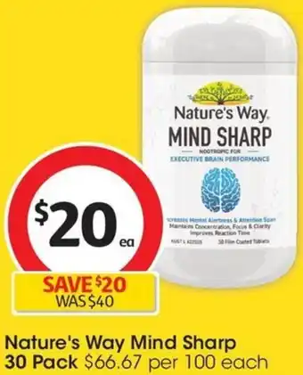 Coles Nature's Way Mind Sharp 30 Pack offer