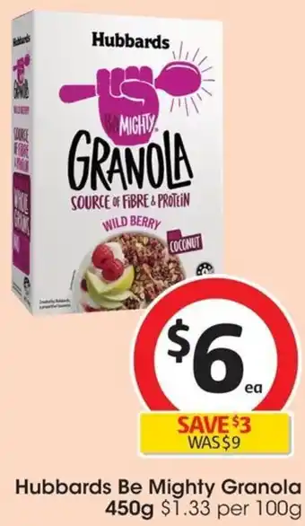 Coles Hubbards Be Mighty Granola 450g offer