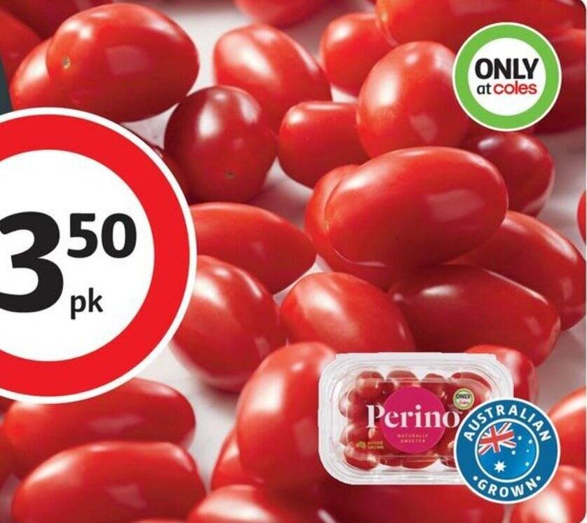 Coles Australian Red Perino Tomatoes 200g Pack offer at Coles