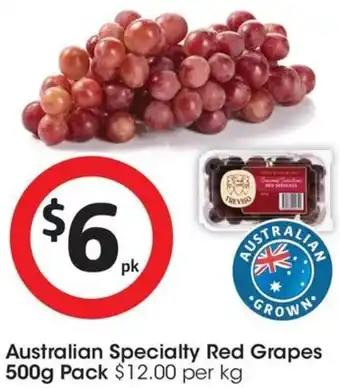 Coles Australian Specialty Red Grapes 500g offer