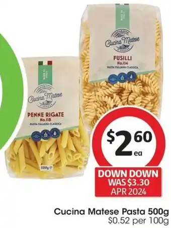 Coles Cucina Matese Pasta 500g offer