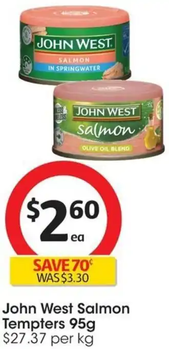 Coles John West Salmon Tempters 95g offer