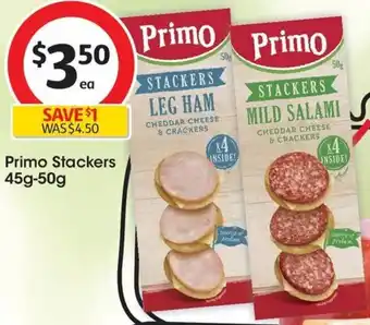 Coles Primo Stackers 45g-50g offer