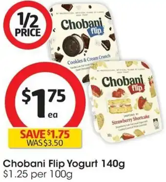 Coles Chobani Flip Yogurt 140g offer