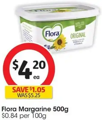 Coles Flora Margarine 500g offer