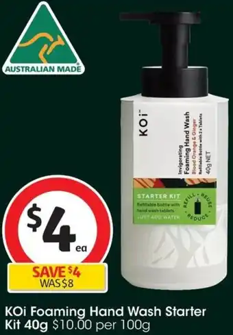 Coles Koi Foaming Hand Wash Starter Kit 40g offer