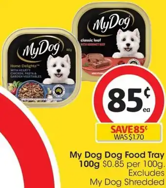 Coles My Dog Dog Food Tray 100g offer