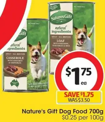 Coles Nature's Gift Dog Food 700g offer