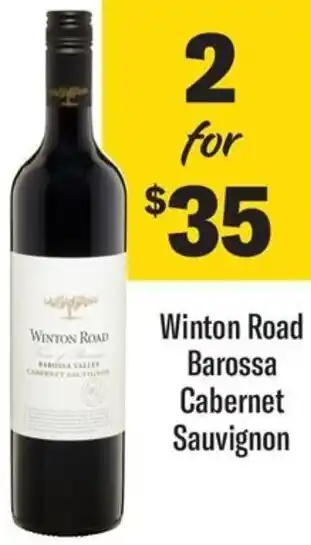 Coles Winton Road Barossa Cabernet Sauvignon offer