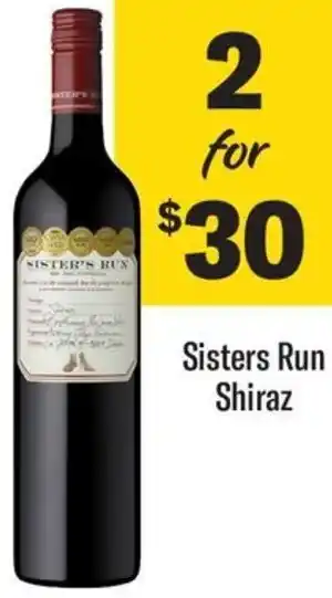 Coles Sisters Run Shiraz offer