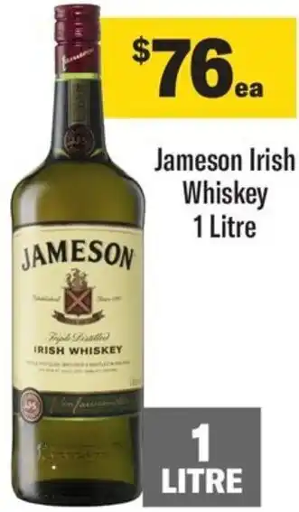 Coles Jameson Irish Whiskey 1 Litre offer