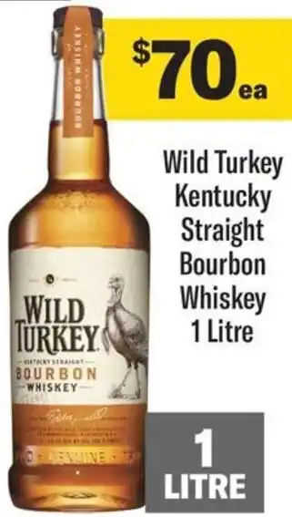 Coles Wild Turkey Kentucky Straight Bourbon Whiskey 1 Litre offer