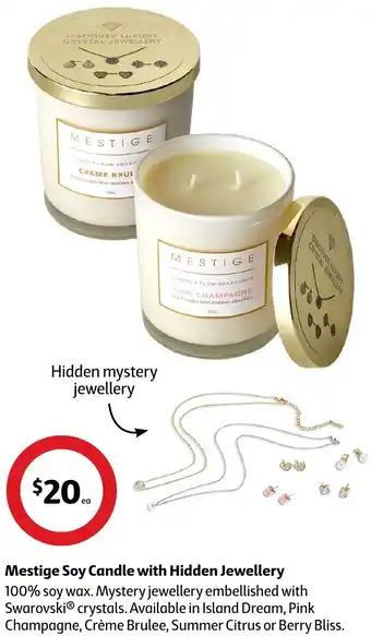 Coles Mestige Soy Candle with Hidden Jewellery offer