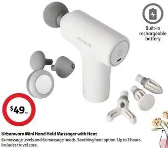 Coles Urbanworx Mini Hand Held Massager with Heat offer