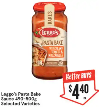 IGA Leggo's Pasta Bake Sauce 490-500g offer