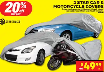Autopro 2 STAR CAR & MOTORCYCLE COVERS offer