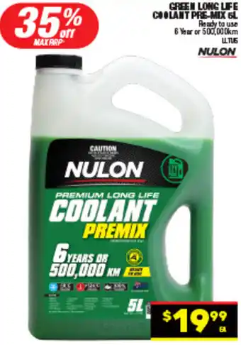 Autopro GREEN LONG LIFE COOLANT PRE-MIX 5L offer