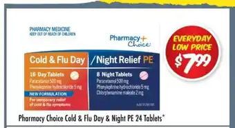 Pharmacy Choice Cold & Flu Day & Night PE 24 Tablets