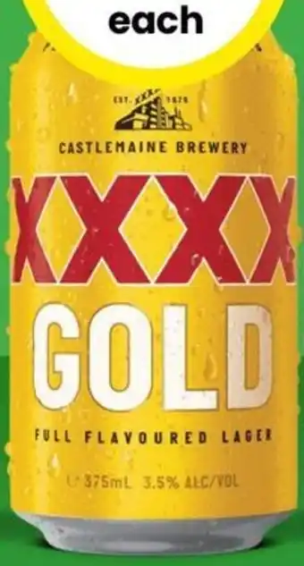 The Bottle O XXXX Gold Block Cans 375mL offer