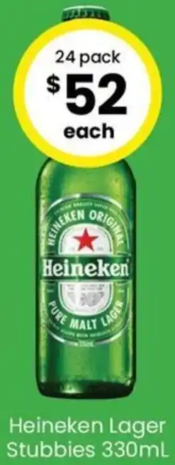 The Bottle O Heineken Lager Stubbies 330mL offer