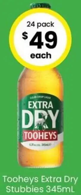 The Bottle O Tooheys Extra Dry Stubbies 345mL offer