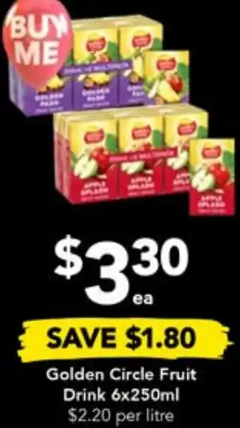 Drakes Golden Circle Fruit Drink 6x250ml offer