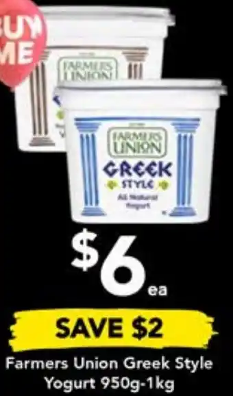 Drakes Farmers Union Greek Style Yogurt 950g-1kg offer