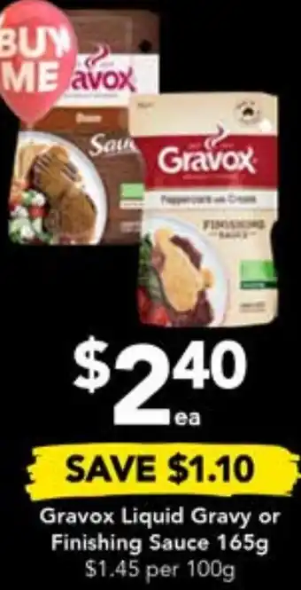 Gravox Liquid Gravy or Finishing Sauce 165g